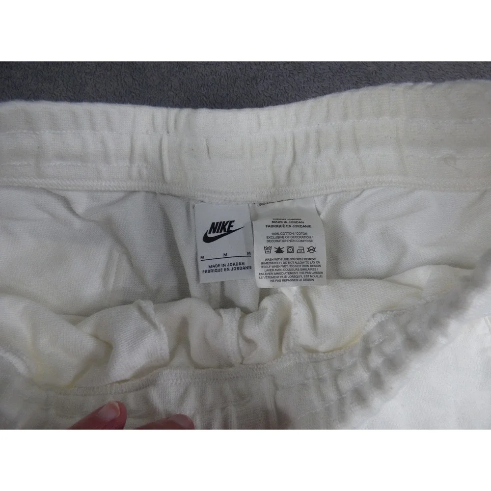 Nike Mens Sportswear French Terry Alumni Shorts White Black Logo AR2375-100 M